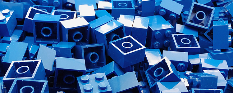 jumble of blue lego blocks